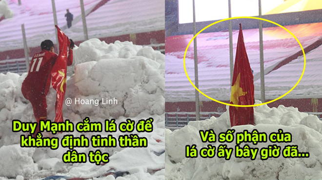 Chứng kiến kỳ tích của U23 Việt Nam, số phận lá cờ được Duy Mạnh cắm tại Thường Châu giờ ra sao?