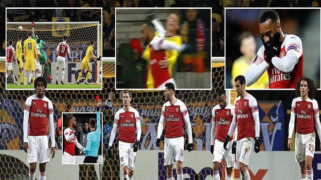 Kết quả BATE Borisov vs Arsenal: CÚ SỐ.C ở Belarus, Arsenal phơi áo trong thế chỉ còn 10 người