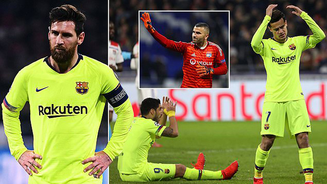 Messi bất lực khi Suarez quá vô duyên, Barca hòa nhạt Lyon trên đất Pháp
