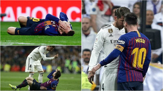CHÙM ẢNH: Lãnh trọn cùi chỏ vào mặt, Messi nổi nóng đòi ‘tẩn’ Sergio Ramos ngay trên sân và cái kết…