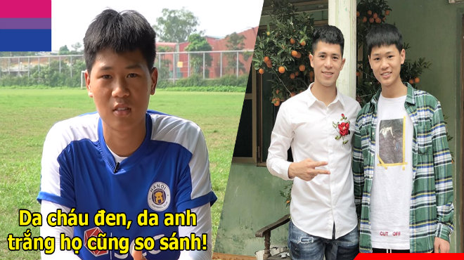 Cùng thi đấu ở vị trí trung vệ, em trai Đình Trọng buồn vì luôn bị so sánh với anh trai
