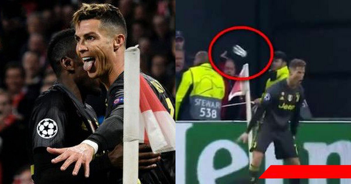 Bị CĐV Ajax ném cốc vào người khi đang ăn mừng, Ronaldo có hành động đáp trả đầy bất ngờ và đẳng cấp