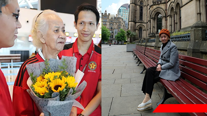Cụ bà 73 tuổi người Việt Nam fan cứng của Man Utd sang tận Old Trafford để xem M.U chơi trận đấu cuối cùng của mùa giải