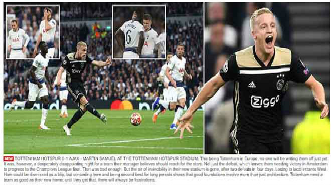 Kết quả Tottenham vs Ajax: Đôi công rực lửa, đòn đau choáng váng