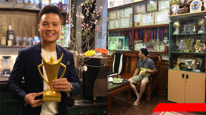 Vô địch nhiều không đếm xuể, bố mẹ Quang Hải phải đi mượn thêm tủ để trưng bày huy chương của con trai